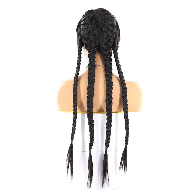 Synthetic Long Braided  Lace Front Wigs 