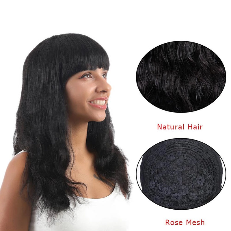 short wave wig with bang for black women