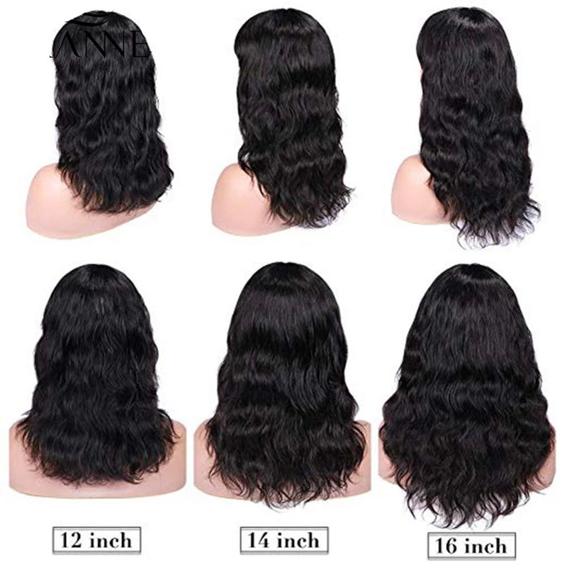 short human hair wig wave  with bangs