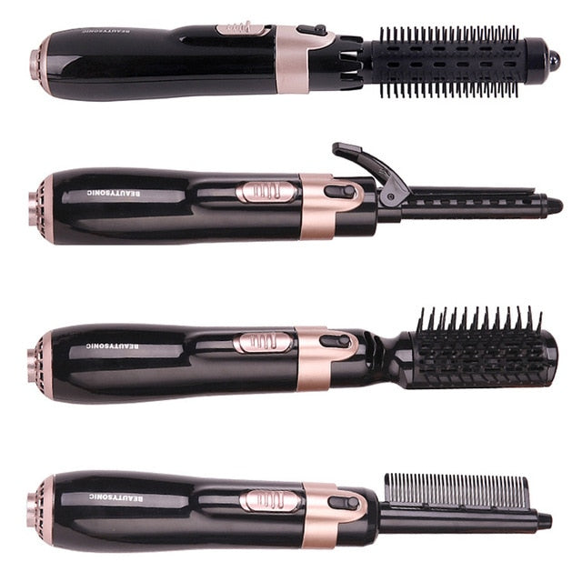 4 in 1 Hair Dryer Brush Electric Hair Straightener Curler Brush Surprisehair