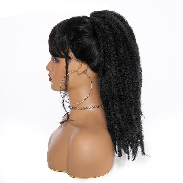 natural black afro kinky ponytail
