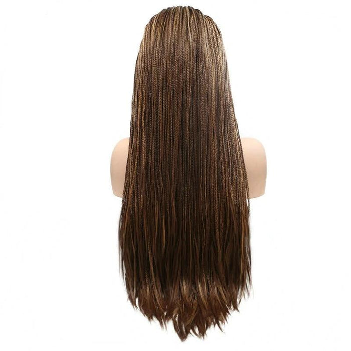 Long Box Braids Wig Dark Brown Synthetic Lace Front Wigs Surprisehair