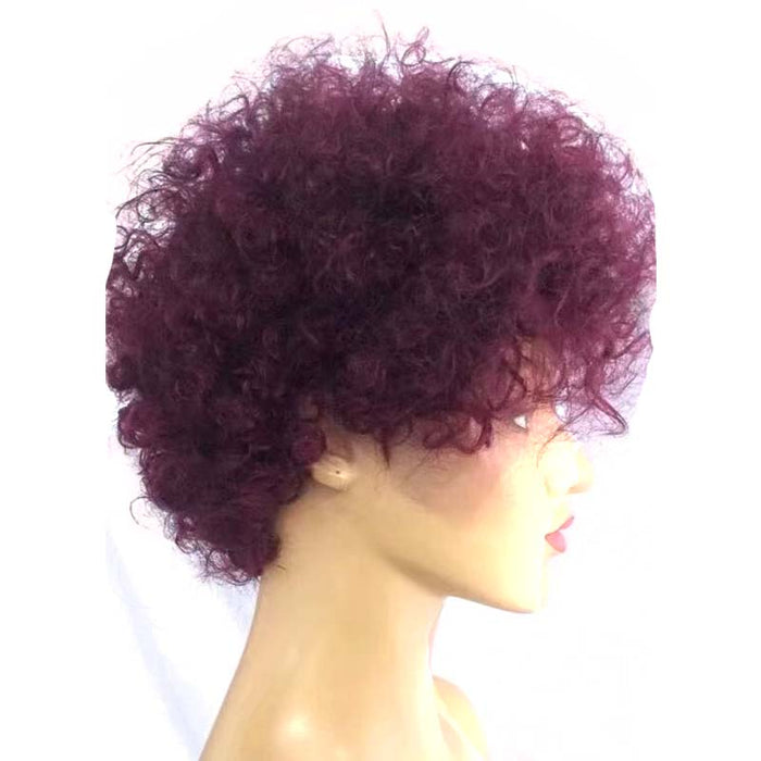 Short Purple Pixie Cut Lace Wig Curly Brazilian Human Hair Surprisehair