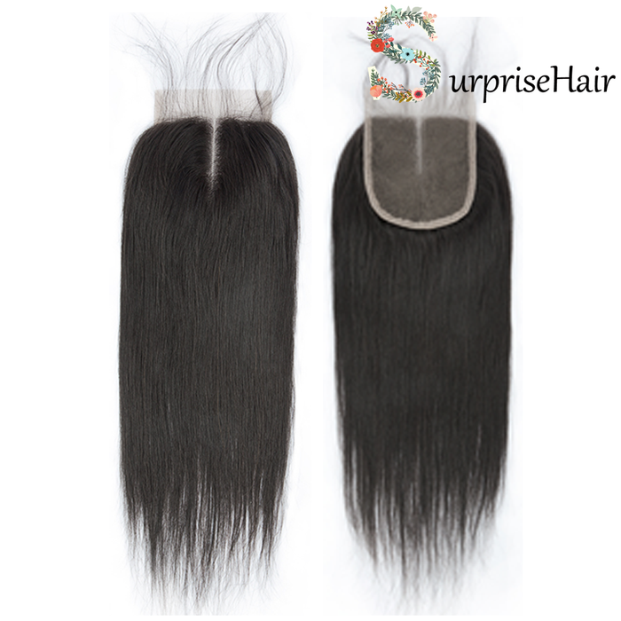 peruvian straight lace closure middle part 