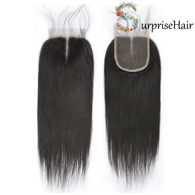 Brazilian hair Lace Closure Straight 4x4 Middle Part for African American