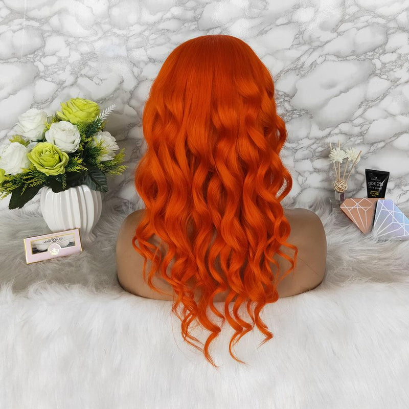 red color lace wig loose wave online 