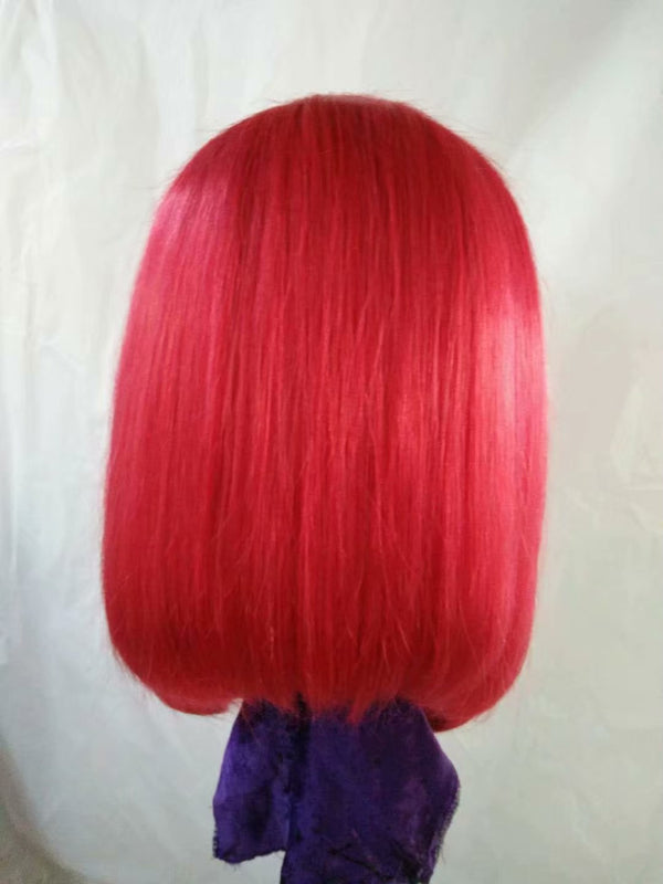 red ombre lace front wig human hair
