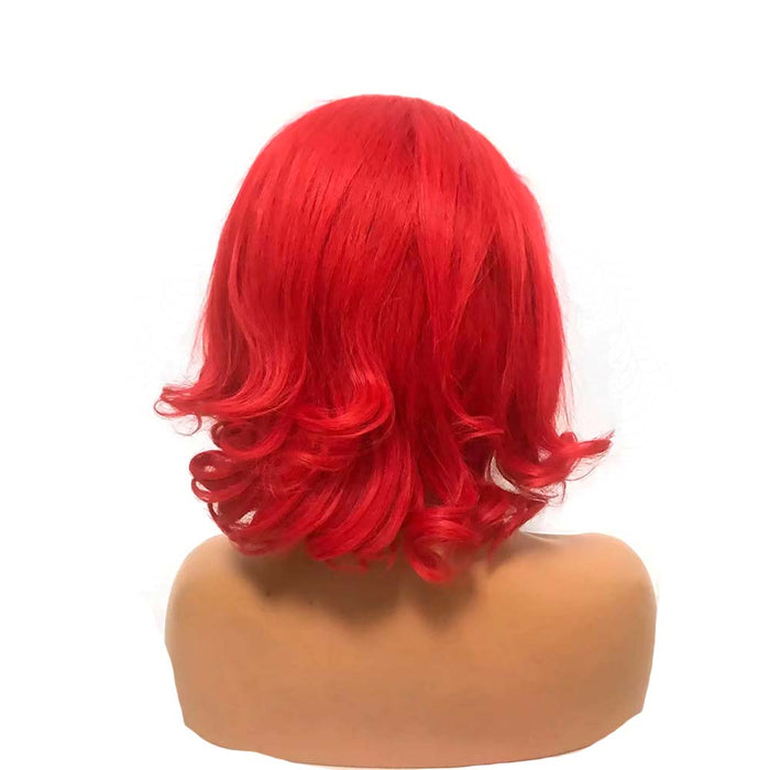 red human hair wavy bob wig