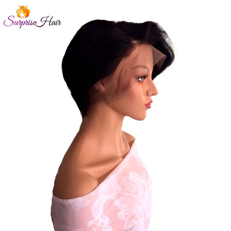Natural Pixie Cut Wig Human Hair Short Lace Wig for African American