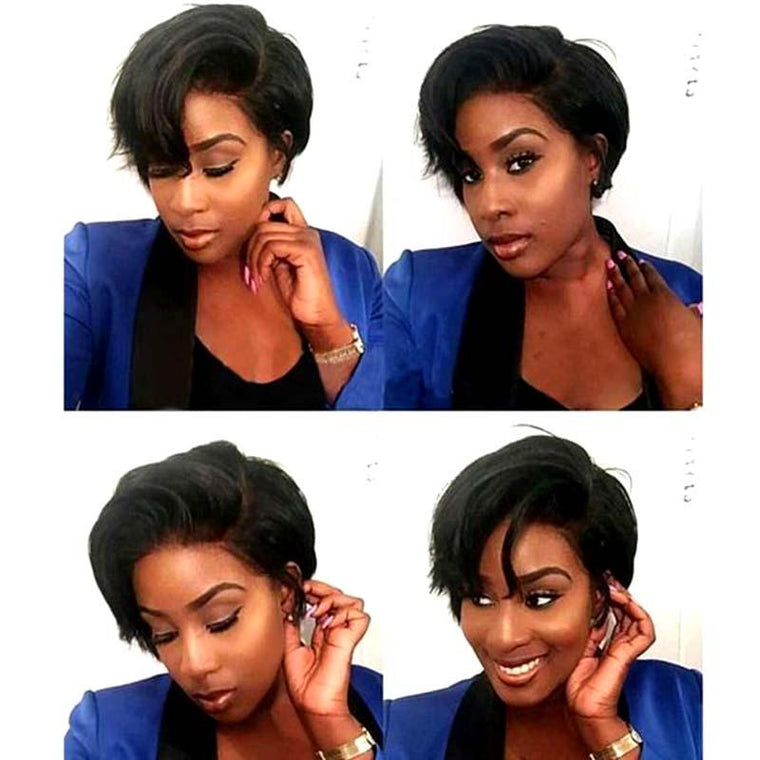 Pixie Cut Human Hair Lace Wig for American African Women