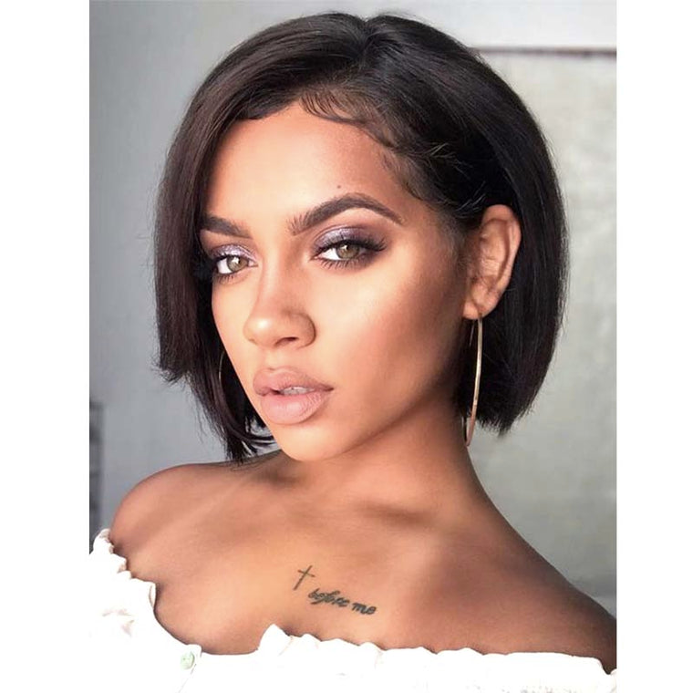 Brazilian Hair Pixie Cut Wig Bob 13x4 Lace for Black Women