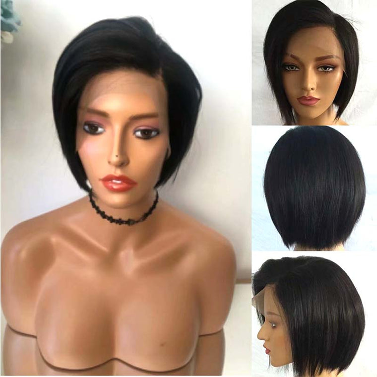 bob pixie cut human hair lace wig for black women
