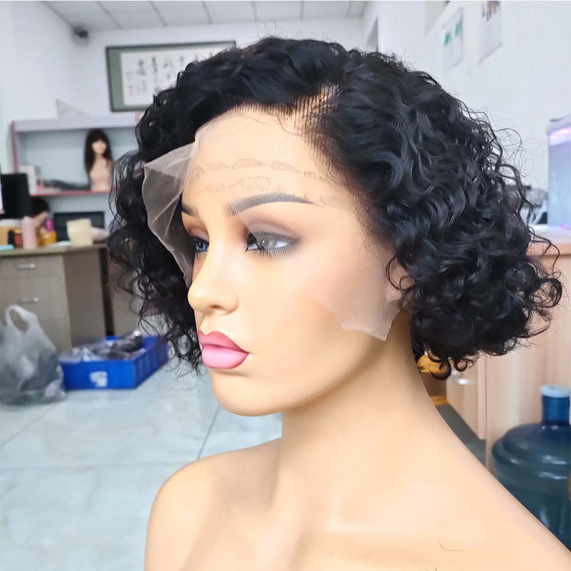  short curly pixie cut lace wig