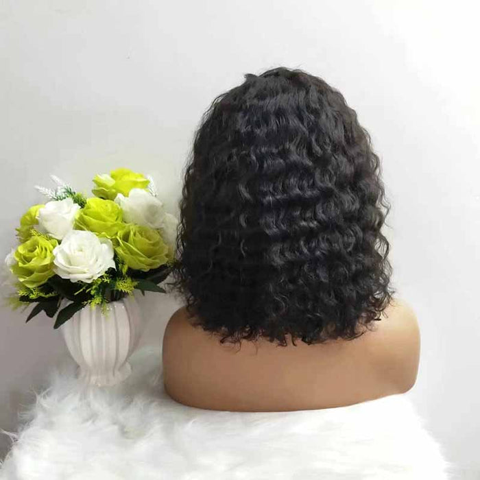 short human hair curly bob wig for African American 