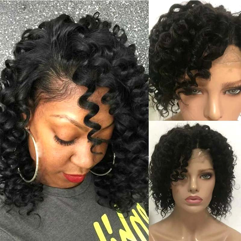 short loose wave human hair lace wig for black women