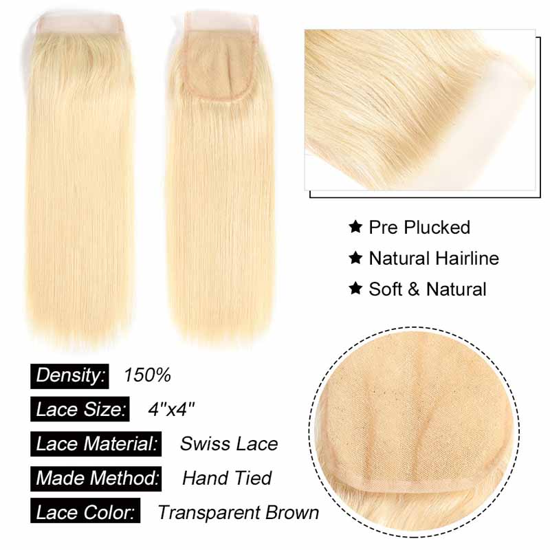 straight closure 613 color 