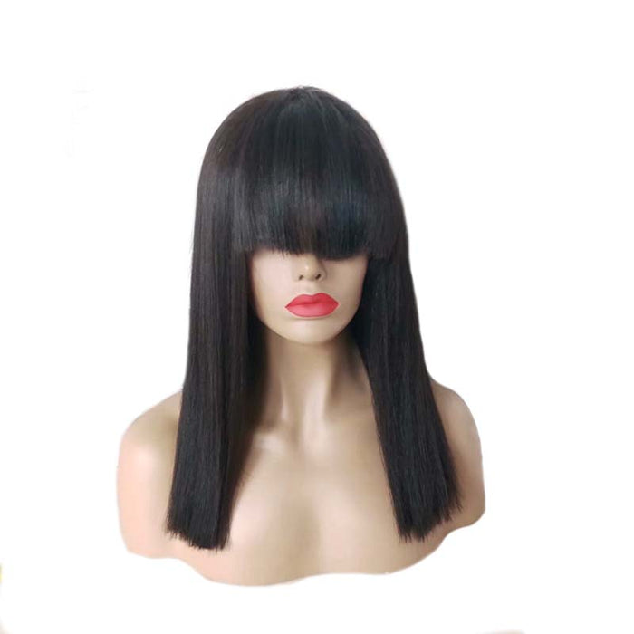 long wig straight with bangs 