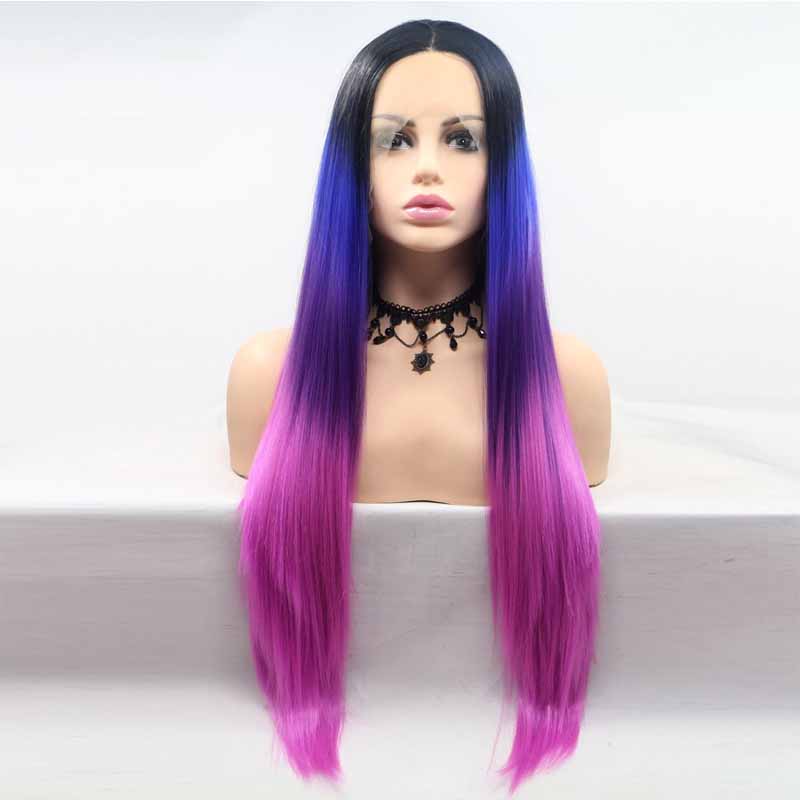 Synthetic lace frontal wig 