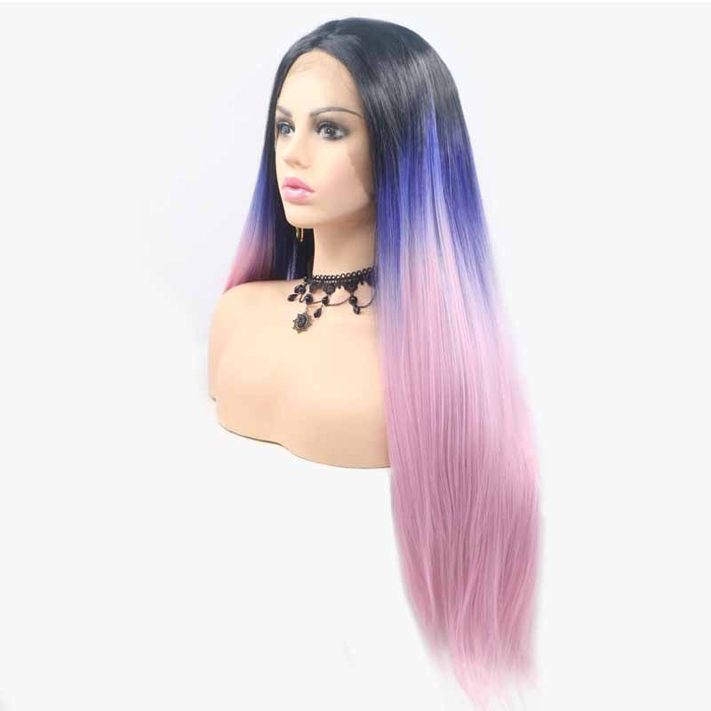 straight synthetic lace wig 3tone 