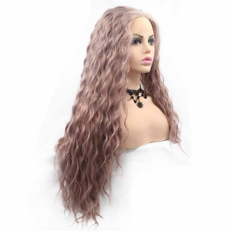 cheap synthetic lace front wig curly