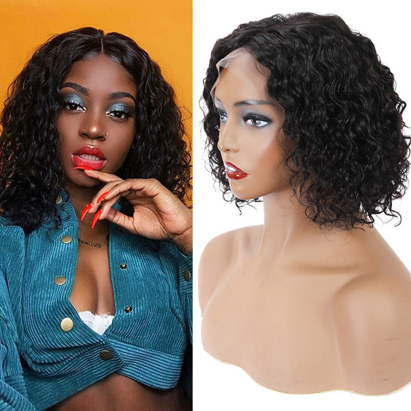 Short Curly Lace Front Wigs 13x4 Human Hair for African American