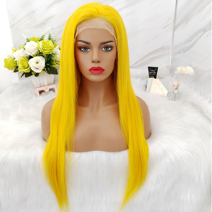 Brazilian hair lace wig yellow color 